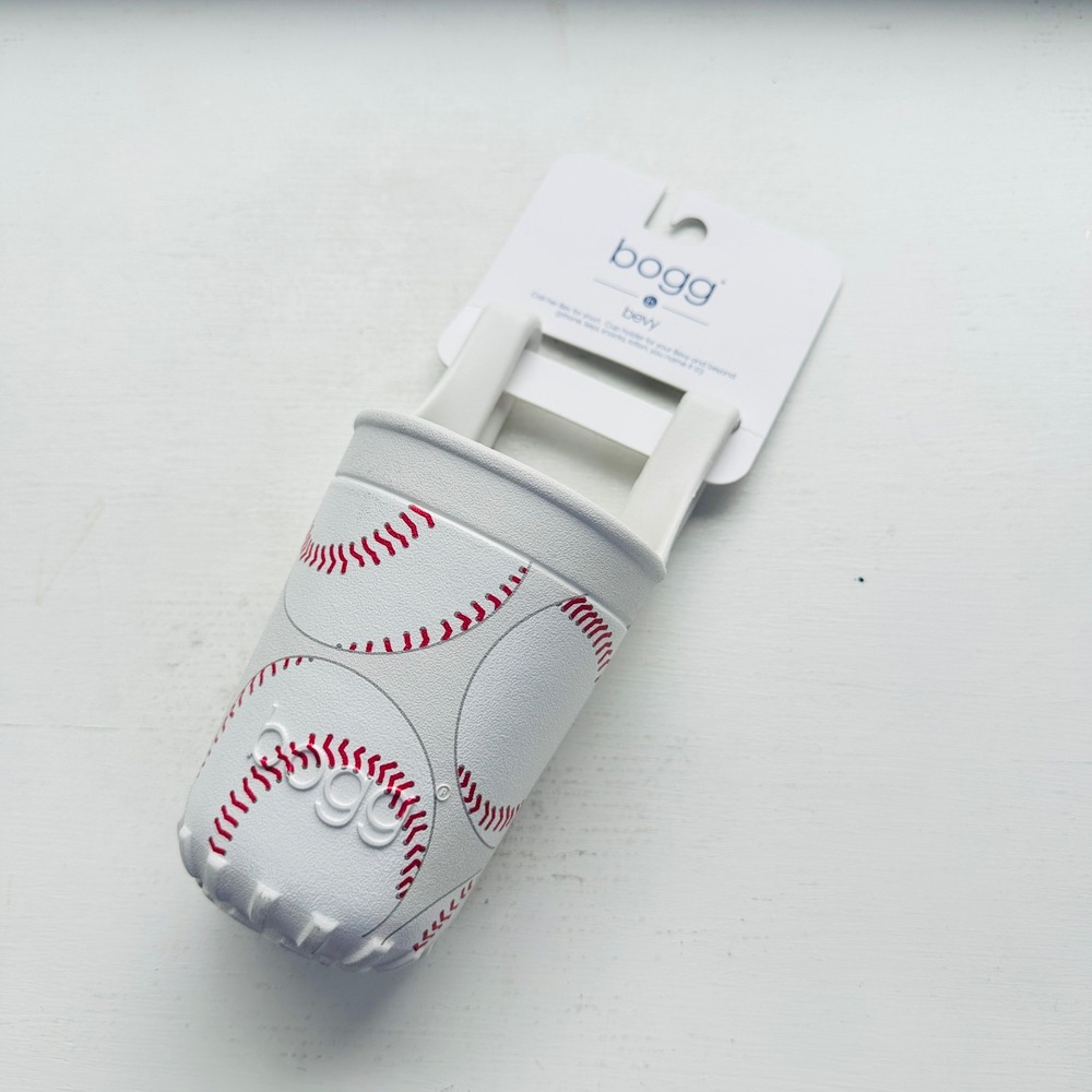 Bogg Bag Bevy Cup Holder Rounding Third Baseball White Red Stitching New